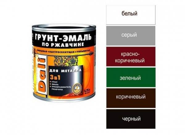 Дали грунт-эмаль по ржавчине чёрный 0,75л.