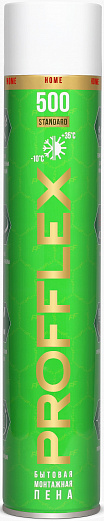 Пена монтажная PROFFLEX бытовая 500мл.зелёная 50л. профлекс