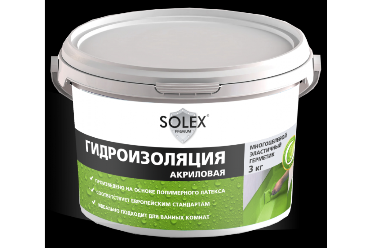 Гидроизоляционная мастика  3.0кг.Solaks полимерная синяя (СОЛАКС)