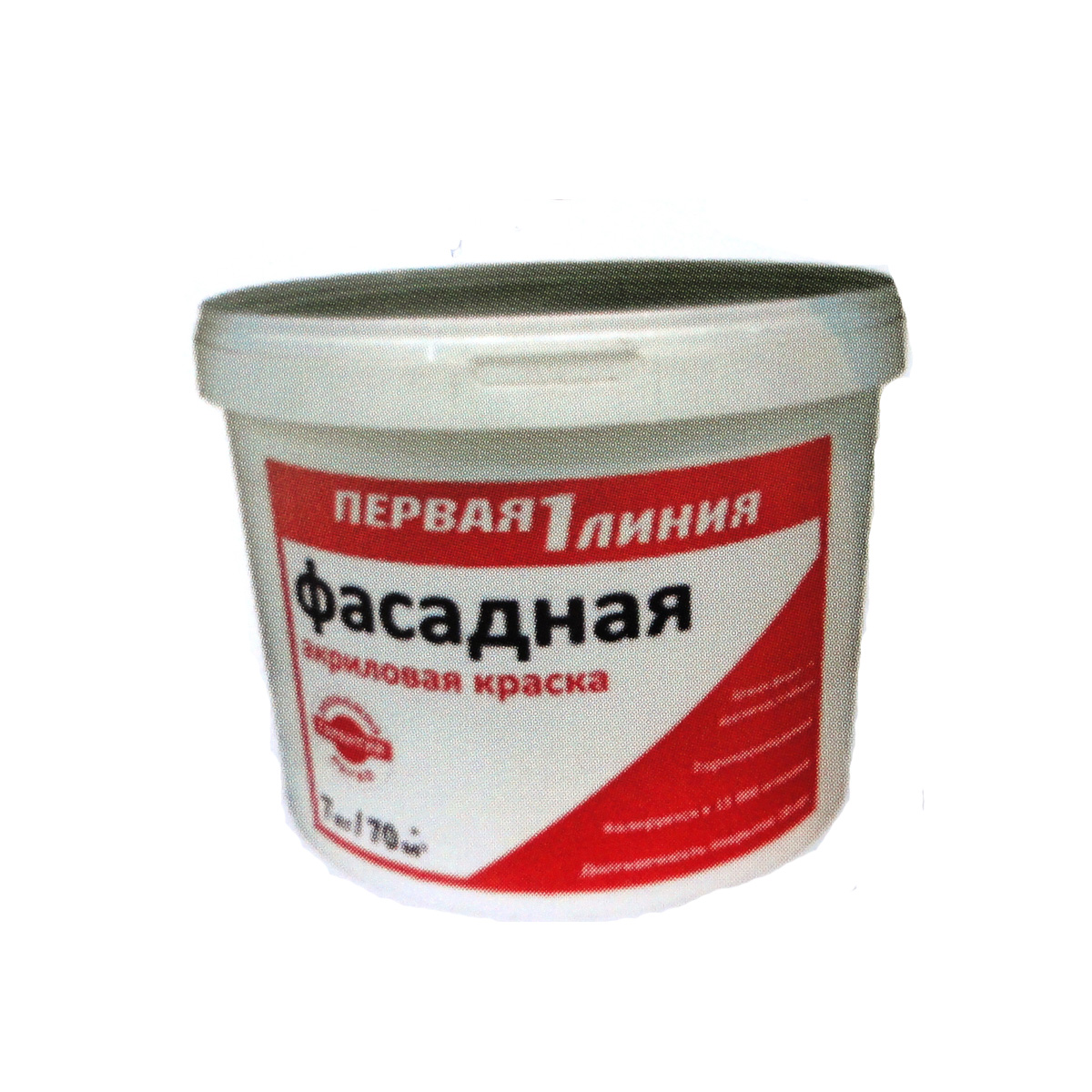 Первая линия Краска фасадная 7кг.белоснежка