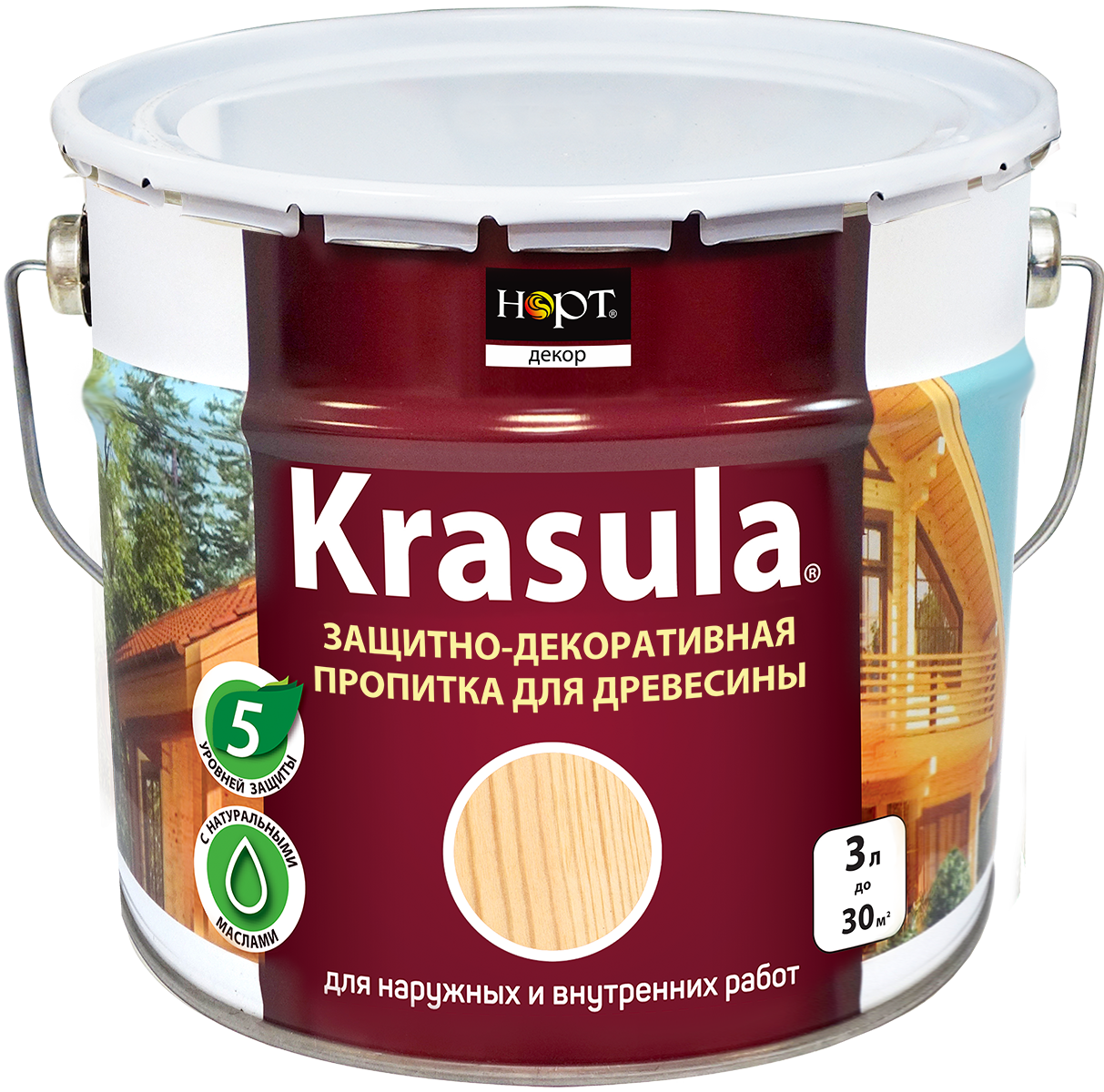 KRASULA Серый 10 л. защитно-декоративный состав для дерева (Красула)