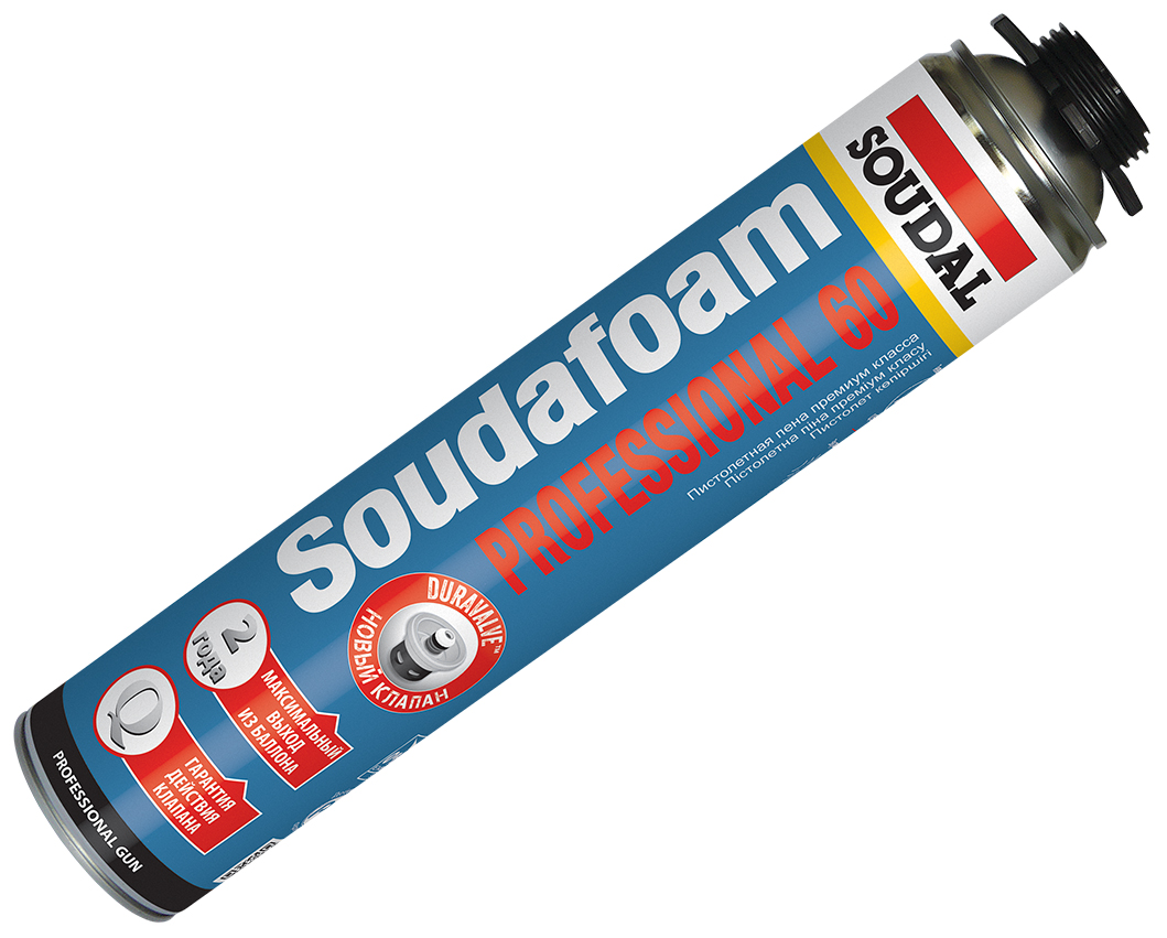 Пена монтажная Soudal-60л.ПРОФИ 0,750мл.Саудал