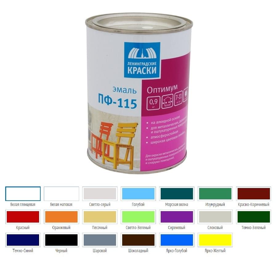 Оптимум  Эмаль ПФ-115 шаровая 0,9кг.
