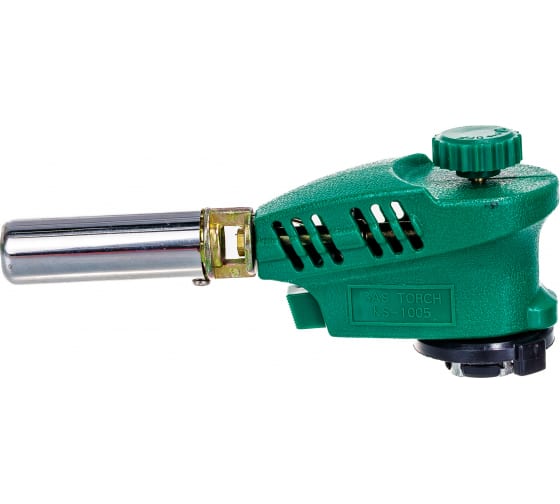 Горелка газовая с пьезоподжиком 1005 зеленая