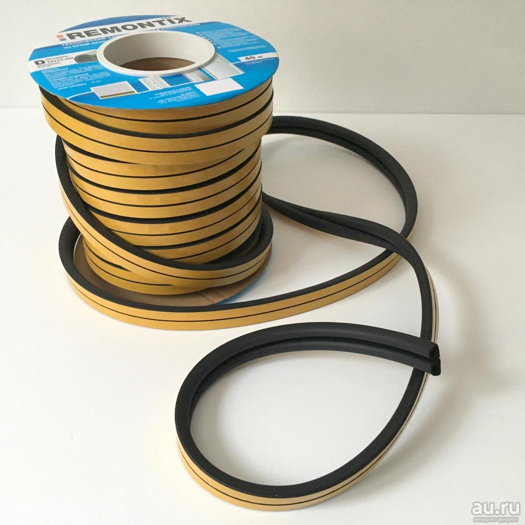 Уплотнитель Е150 9*4мм.черный самоклеющийся