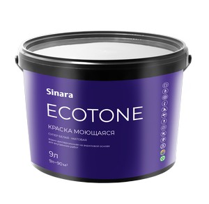 Краска СИНАРА Экотон Моющаяся 1,8л. SP 050 (сиренево-черная банка)
