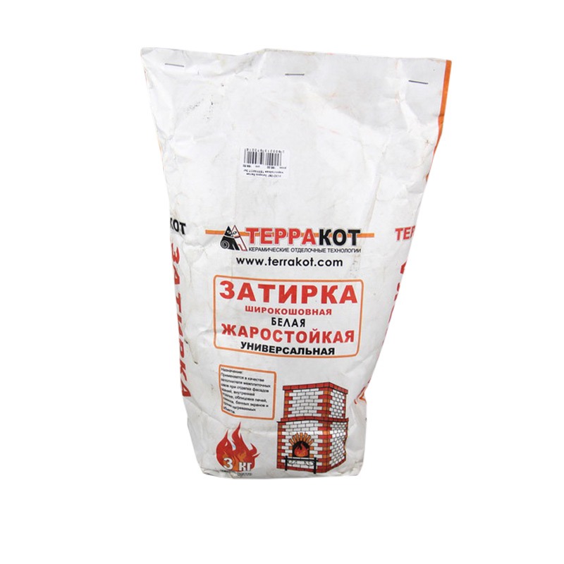 Затирка белая ЖАРОСТОЙКАЯ 5кг. ТЕРРАКОТ широкошовная