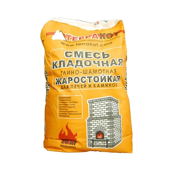 Терракот Кладочная смесь глино-шамотная жаропрочная 5кг.