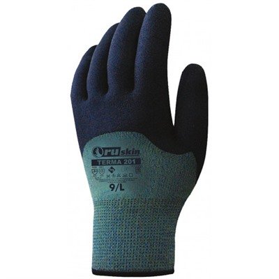 Перчатки Зеленые утепленные облитая ладонь