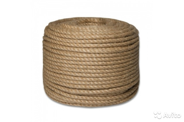 Верёвка Канат джутовый 10мм.натуральный