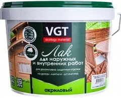 Лак Акриловый МАТОВЫЙ бесцветный 0,9кг. для наружных и внутренних работ (ВГТ),