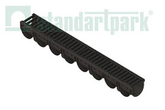 Лоток водоотводный СПАРК ЛВ-10.14.10-ПП пластиковый щелевой решеткой чугун(компл) кл.С0882033  (слив