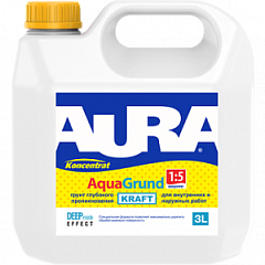 Грунтовка АУРА Белая 3л.концентрат КРАФТ AQUAGRUNT