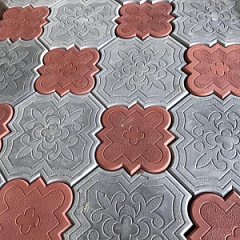 Плитка Клевер большой узор 50мм.серый (11м.+11б.=1м2)