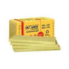 ИЗОВЕР Каркасный дом 4,80кв.м.=0,240м3. (1000*600*50) 8шт. пл.35кг/м3. Утеплитель