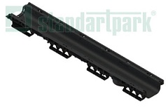 Лоток водоотводный ПОЛИМАКС Basik ЛВ-10.16.08-ПП пластиковый стандартный борт 8010-М  (слив)