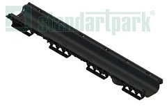 Лоток водоотводный ПОЛИМАКС Basik ЛВ-10.16.08-ПП пластиковый стандартный борт 8010-М  (слив)