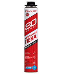 Пена монтажная REALIST профи 80л. (750мл.=1000гр.)красная реалист