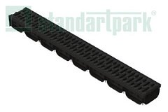 Лоток водоотводной Спарк ЛВ-10.14.07-ПП с решеткой пластиковой кл.А 08818 комплект (слив)