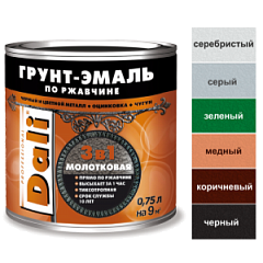 Дали грунт-эмаль МОЛОТКОВАЯ КОРИЧНЕВАЯ  0,75л.